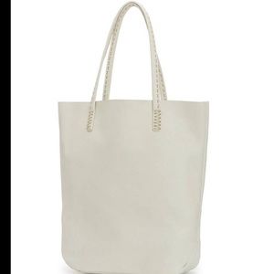 NWT FRYE Naomi Pickstitch tote white  leather